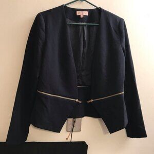 EUC - Philosophy Republic Blue Zipper Jacket with gold zippers - Sz 8